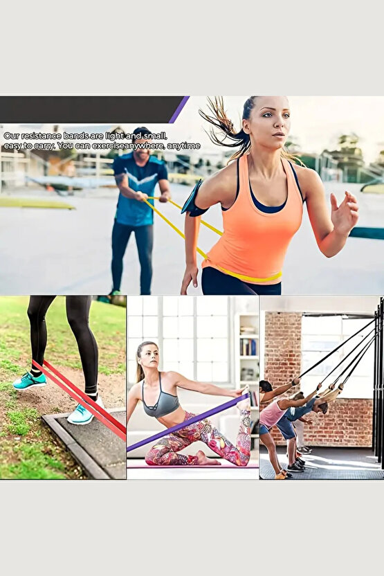 Latex Güç Bandı Direnç Lastiği Fitness Pilates Kondisyon Bandı