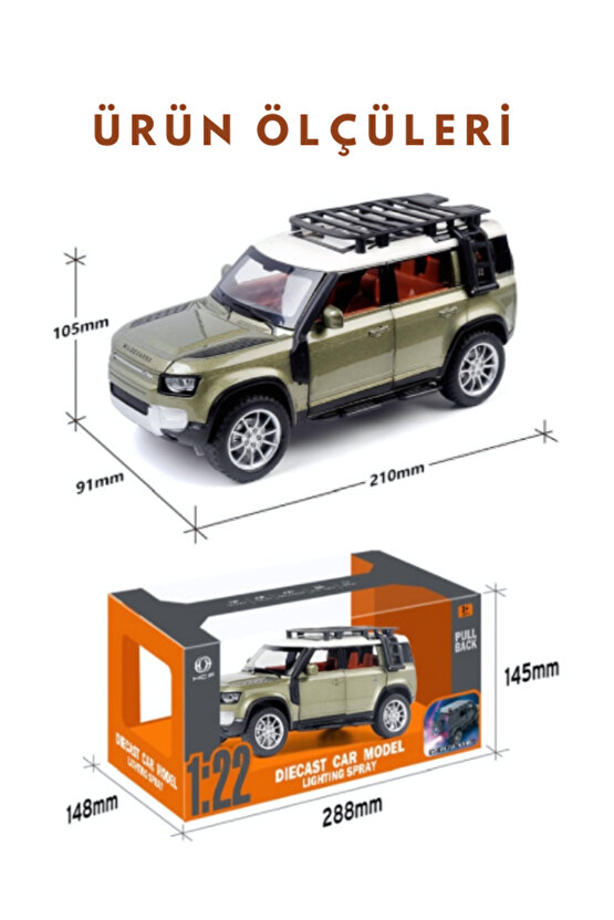 Çek-Bırak Lüks Range, Buhar Çıkaran Sesli Işıklı Kapıları ve Bagajı Açılabilen Oyuncak Araç Die-Cast