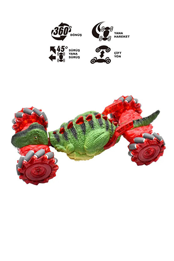 Oyuncak 4x4 2.4g Uzaktan Kumandalı Dinazor Akrobat Araba Bilekten Kontrol Şarjlı Çift Kumandalı