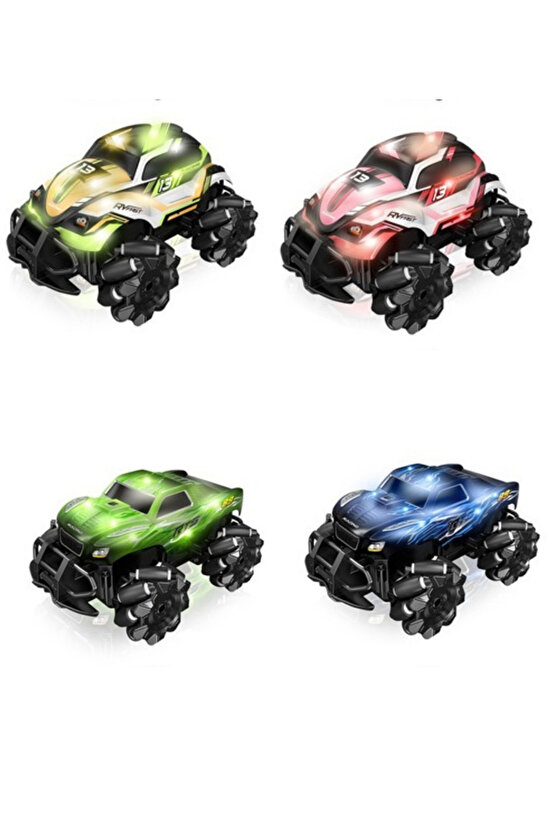 Oyuncak Uzaktan Kumandalı Full Fonksiyon Şarjlı 2.4G Stunt 4X4 Işıklı Araba (Pil Hediyeli