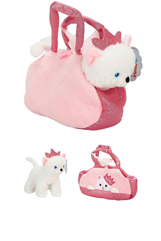 Yumuşak Dokulu Sevimli Peluş Kedi Köpek Taşıma Çantalı 20 cm