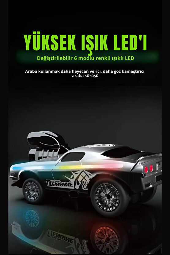 Uzaktan Kumandalı Full Fonksiyon Şarjlı Işıklı 2.4g Çılgın Crazon Led Işıklı Drift Araba 15 Km Hız