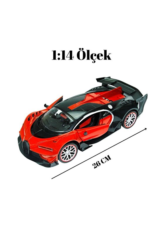 Oyuncak Uzaktan Kumandalı Şarjlı Işıklı Yarış Arabası Kapıları Açılıp Kapanabilen 1:14 26 cm