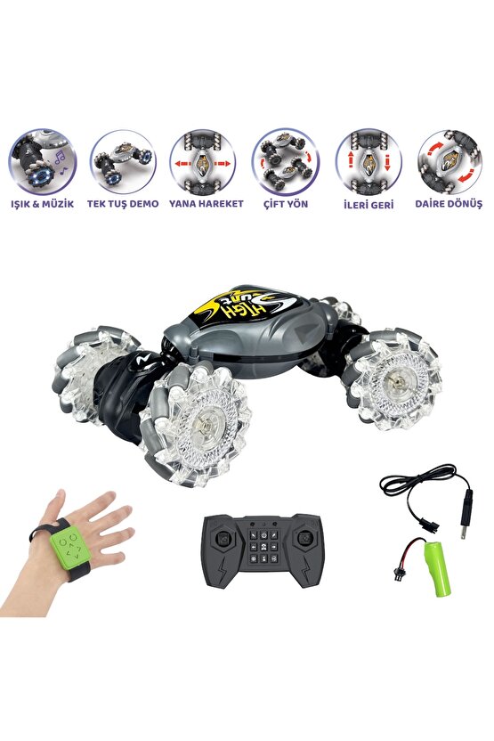Uzaktan Kumandalı, El Sensörlü Akrobat Araba.