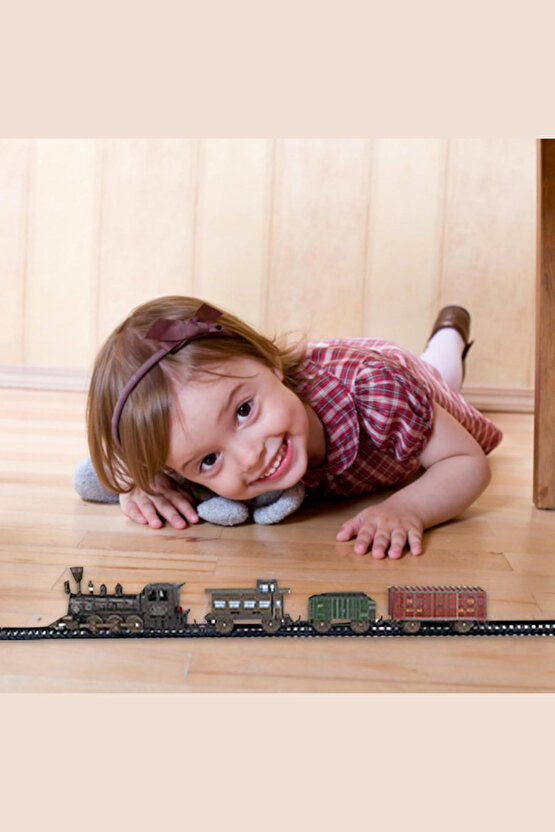 Oyuncak Sesli Işıklı Ve Buharlı Tren 15 Parça Oyun Buhar Atan Klasik Classic Sesli Tren 4 Vagonlu