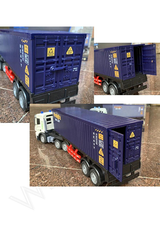 Oyuncak 2.4GHz Uzaktan Kumandalı 1:12 Ölçek Işıklı ve Sesli Konteynerlı Tır - Şarjlı Dorseli Tır