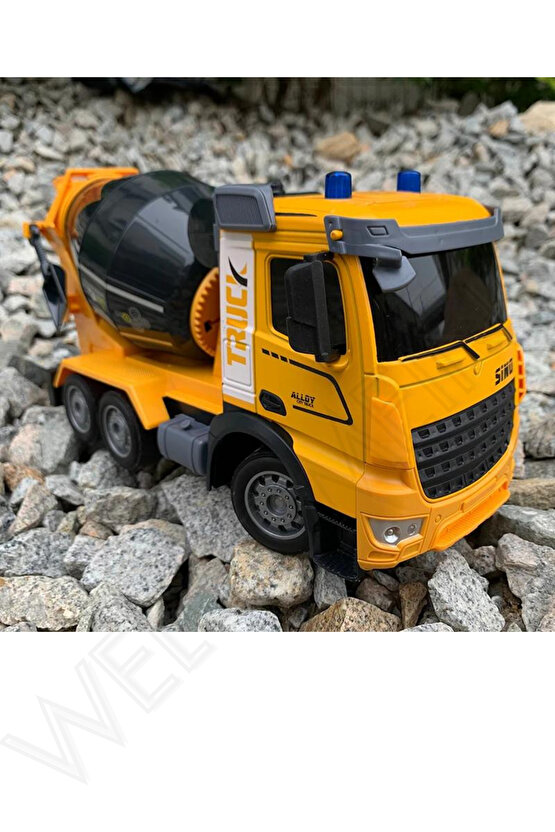 Oyuncak 2.4GHz Full Fonksiyon Uzaktan Kumandalı 1:12 Ölçek Işıklı ve Sesli Şarjlı Beton Mikseri