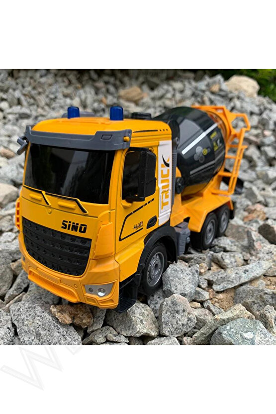 Oyuncak 2.4GHz Full Fonksiyon Uzaktan Kumandalı 1:12 Ölçek Işıklı ve Sesli Şarjlı Beton Mikseri