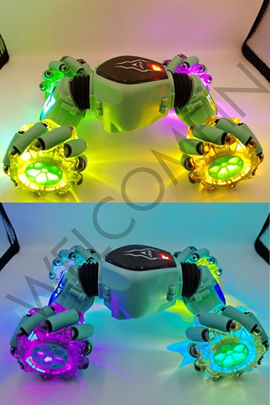 Oyuncak 2.4 GHz Bilekten ve Uzaktan Kumandalı Işıklı 4X4 Çift Kumandalı Akrobat Araba