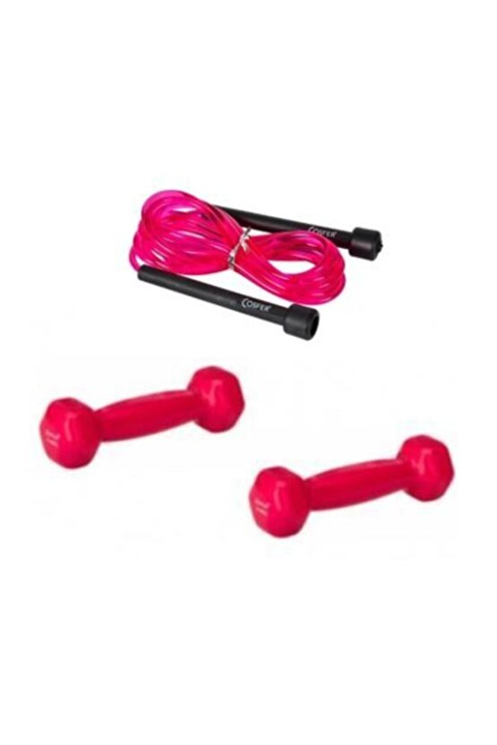 0,5 Kg X 2 Adet Demir Dambıl Ve Pembe Atlama Ipi