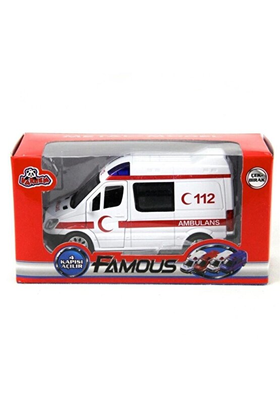 Çekbırak Işıklı Sesli Ambulans, Polis, Itfaiye Ve Jandarma 1:30 Ölçek Oyuncak Araba
