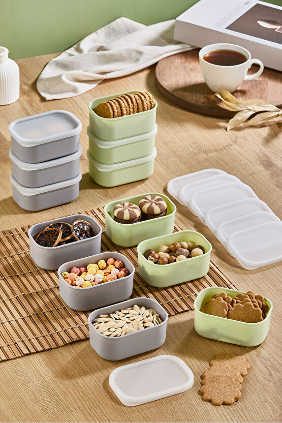 6’lı Kapaklı Saklama Kabı Seti - Küçük Boy - Porsiyonluk - Kahvaltılık Çerezlik