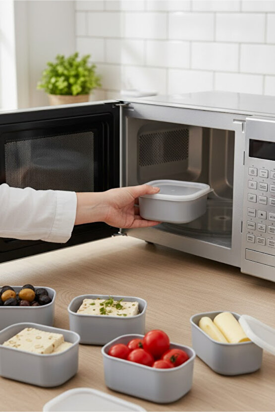 6’lı Kapaklı Saklama Kabı Seti - Küçük Boy - Porsiyonluk - Kahvaltılık Çerezlik