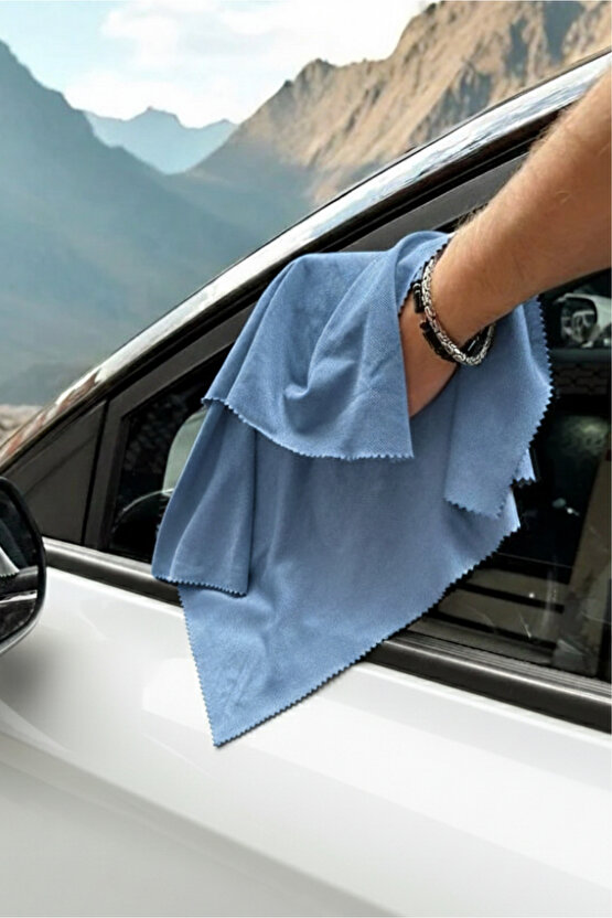 3lü Mavi Mikrofiber Cam Bezi Genel Temizlik Bezi Hassas Yüzey Temizlik Bezi 50x70 cm