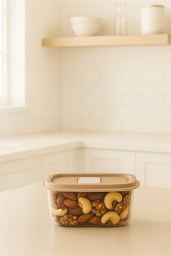 Vizon 4lü Vakumlu Sızdırmaz Kapaklı Saklama Kabı Erzak Düzenleyici Set 1L, 1,5L, 2L, 2,5L