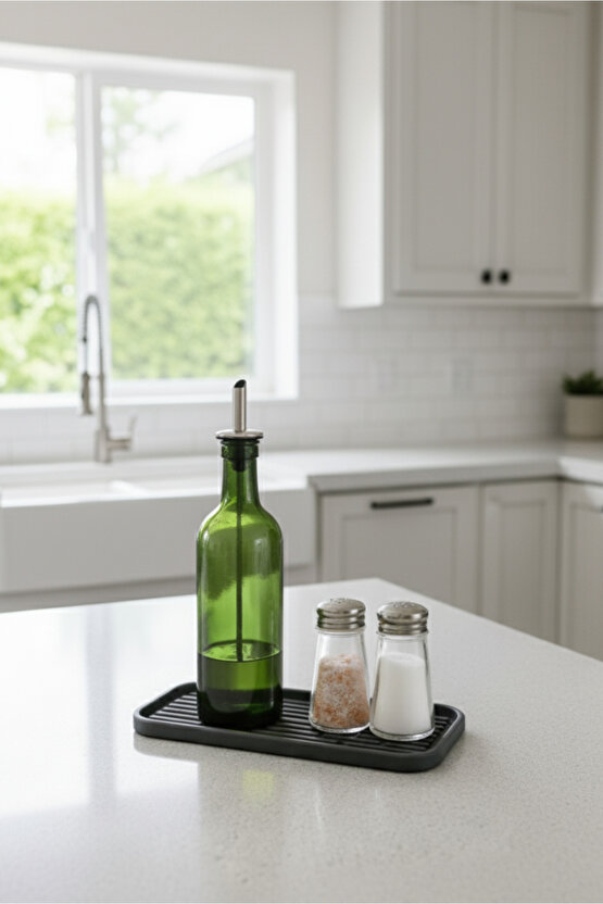 Silikon Kaymaz Kare Yağdanlık Altlığı Çok Amaçlı Organizer Altlık