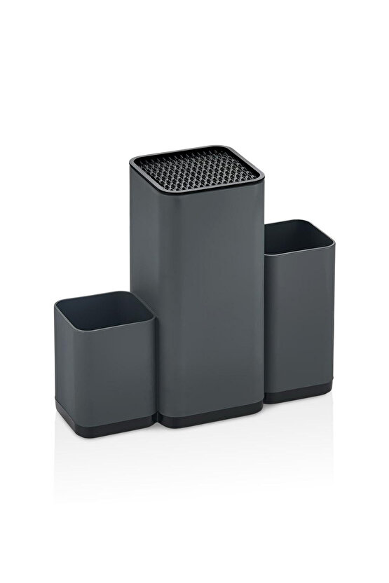 4Ü1 Bıçaklık Kaşıklık Kesme Tahta Standlı Mutfak Tezgah Üstü Dik Düzenleyici