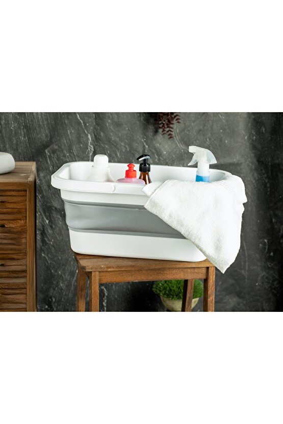 Katlanabilir Çamaşır Sepeti Silikon 17 LT.