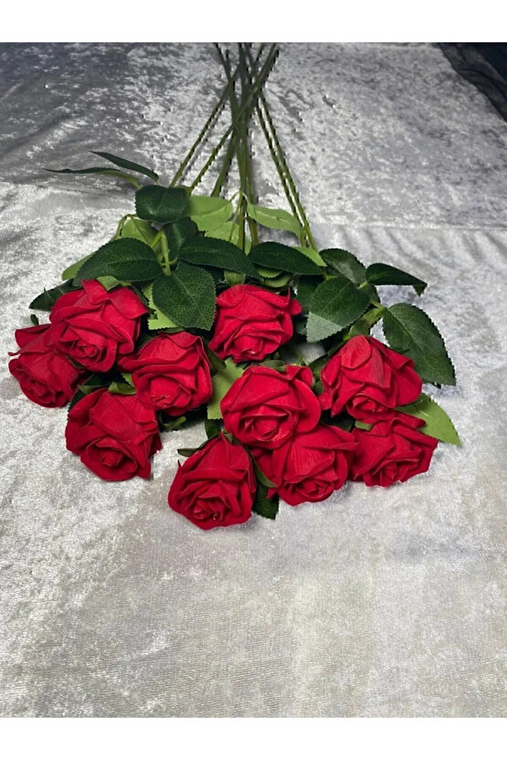 Yapay Kırmızı Gül Demeti - 10 Adet