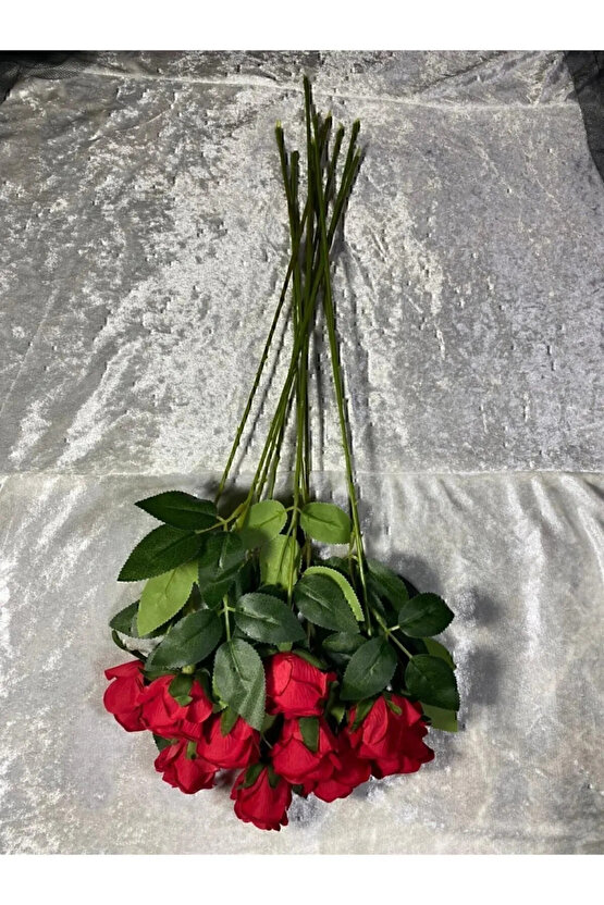 Yapay Kırmızı Gül Demeti - 10 Adet