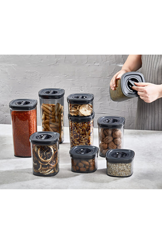 6x Adet Füme Locko Vakumlu Sızdırmaz Saklama Kabı 2LT & Erzak Kabı