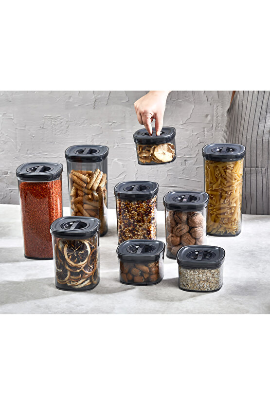 6x Adet Füme Locko Vakumlu Sızdırmaz Saklama Kabı 2LT & Erzak Kabı