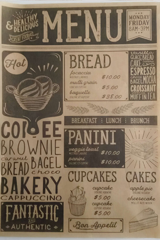 Vintage Desen Sunum Kağıdı | 50li Retro Gazete Görünüm Hamburger Sarma ve Servis Kağıtları