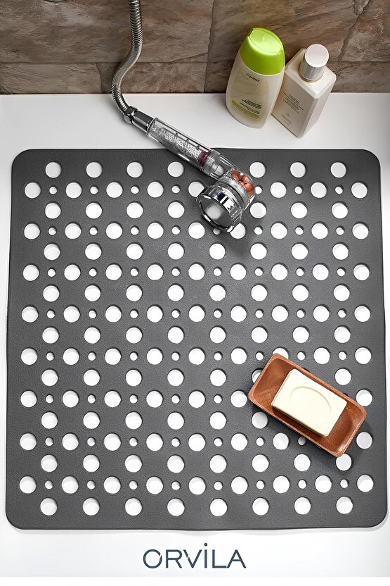 Silikon Kaydırmaz Taban Duşakabin ve Banyo Paspası - Kare Banyo ve Küvet İçi Bubble Paspas