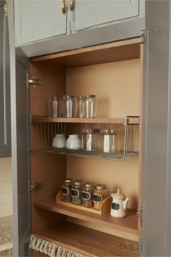 Dolap Içi Asılabilir Kanguru Model Düzenleyici Raf 36cm - Krom