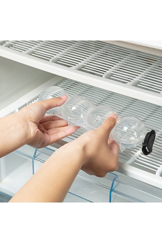 Yuvarlak Buz Küresi Kalıbı 4lü | Damla Kapaklı Sızdırmaz Buz Topu Kalıbı