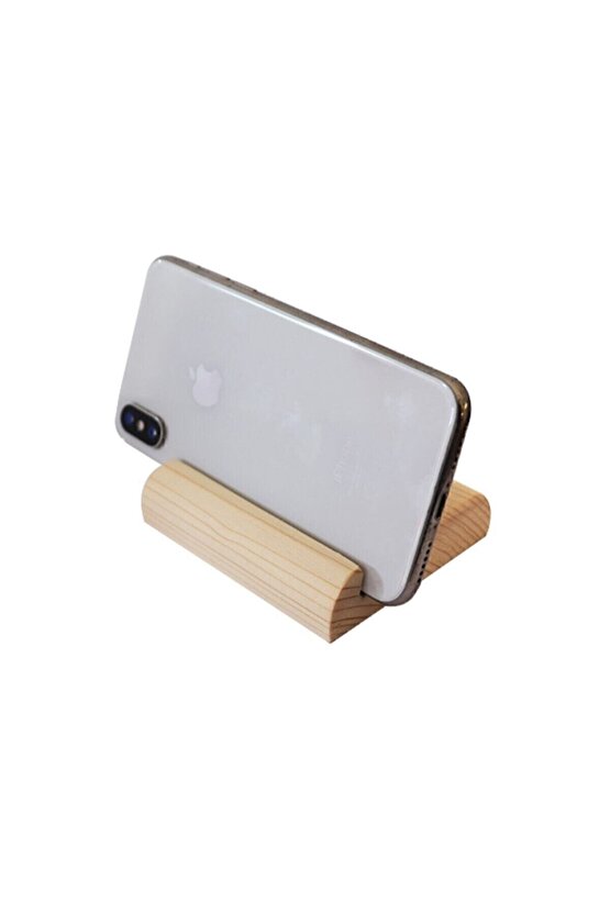 Kaydırmaz Taban Ahşap Telefon Tutacağı Tüm Telefonlara Uyumlu Stand