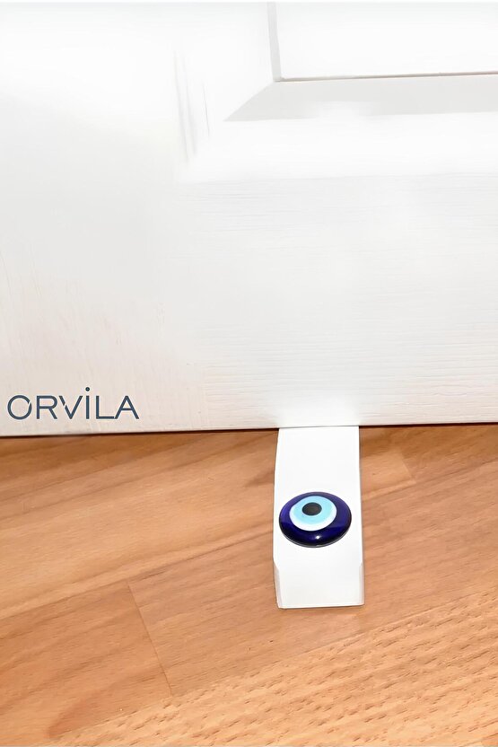 Beyaz Nazar Boncuğu Kapı Altı Durdurma Stoperi