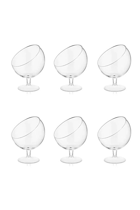 Kadeh Ayaklı Plastik Magnolia Tatlı Sunum Bardağı | 6lı Mika Magnolya Kasesi (CAM DEĞİLDİR)