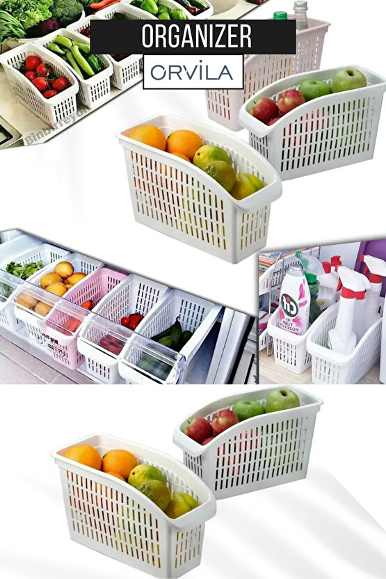 3 Adet Buzdolabı Düzenleyici Organizer Sebze Ve Meyvelik