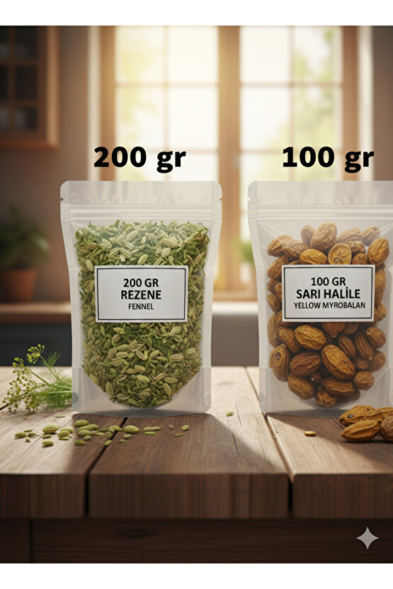 Rezene ve Sarı Halile Seti | 200 Gr Rezene + 100 Gr Sarı Halile | –Doğal, Katkısız, Taze