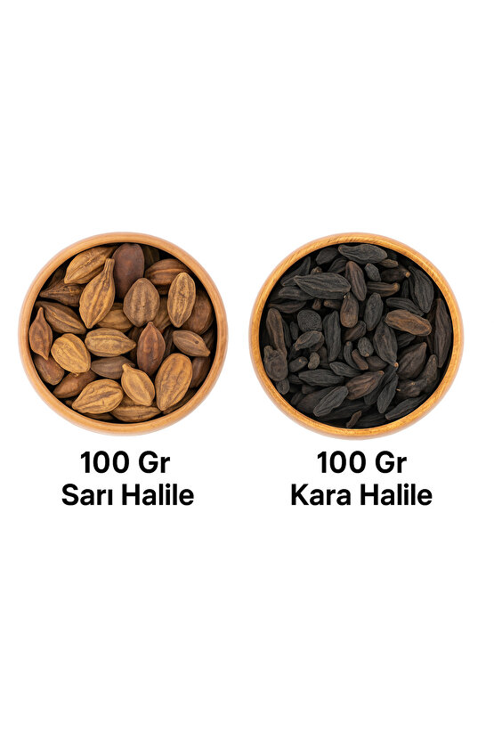 Kara Halile 100 Gr + Sarı Halile 100 Gr | Doğal Şifalı Bitki Seti (İkili Paket - Toplam 200 Gr)