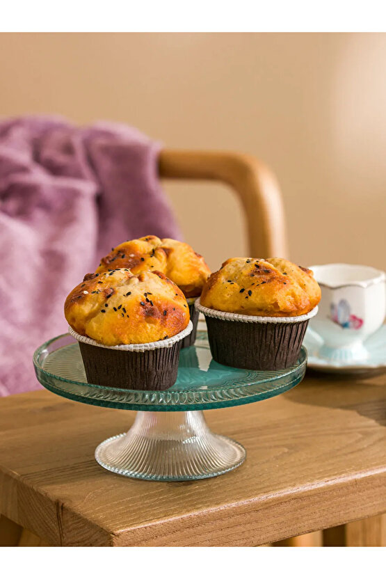 LCW HOME Turkuaz Dekoratif Cam Ayaklı Sunumluk 16 cm