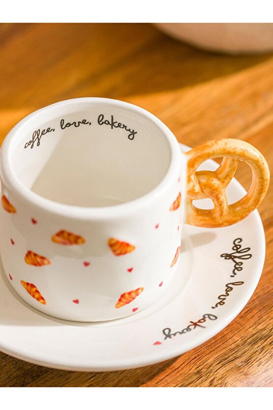 Karişik Baskılı 2 Kişilik Porselen Kahve Fincan Takımı 100 Ml (W5)