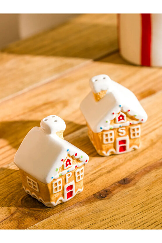 LCW HOME Kahverengi Kurabiye Ev Seramik Tuzluk Ve Biberlik