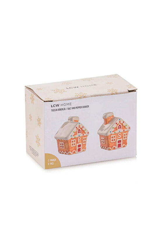 LCW HOME Kahverengi Kurabiye Ev Seramik Tuzluk Ve Biberlik