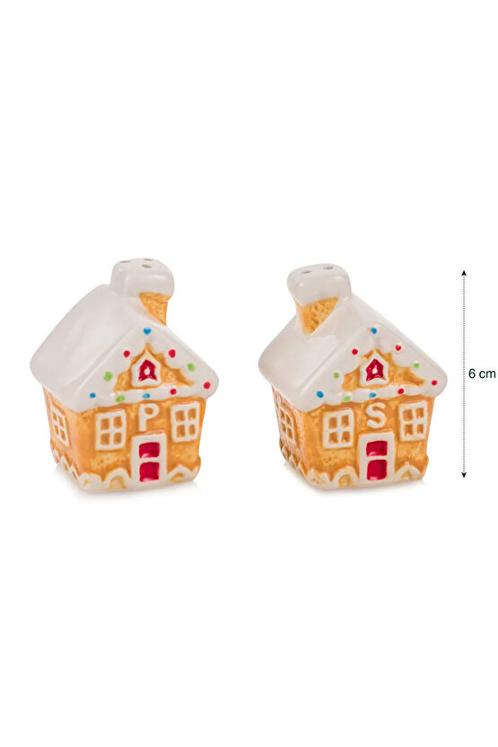 LCW HOME Kahverengi Kurabiye Ev Seramik Tuzluk Ve Biberlik