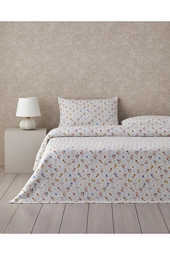 Pear Garden Baskılı Çift Kişilik King Size Pike Takımı 200x220 cm Yeşil