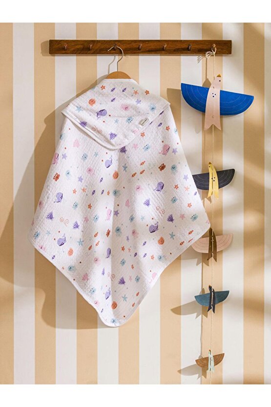 Karişik Baskılı Bebek Banyo Havlusu (S5)