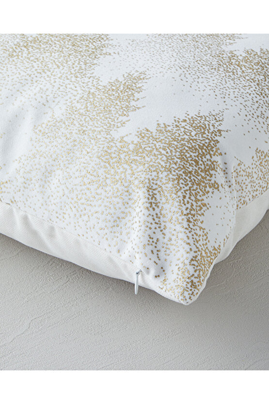 Everfest Varak Baskılı Kırlent Kılıfı 45x45 cm Ekru