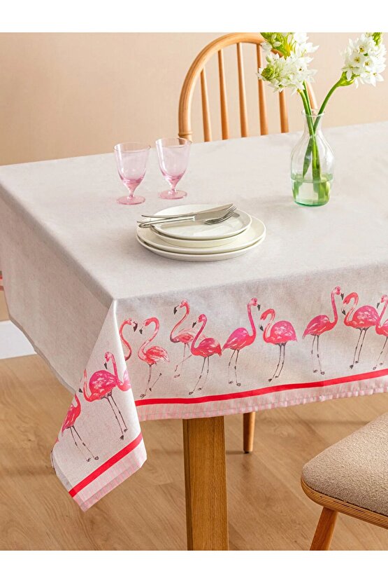 Flamingo Baskılı Masa Örtüsü 150x200 Cm