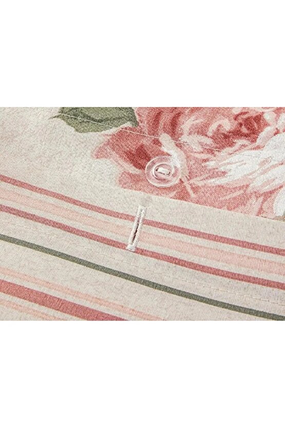 Rose Bouquet Kolay Ütülenir Tek Kişilik Nevresim Takımı Pembe