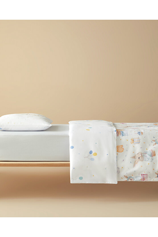 Pretty Bunny Pamuklu Bebe Nevresim Takımı Mavi