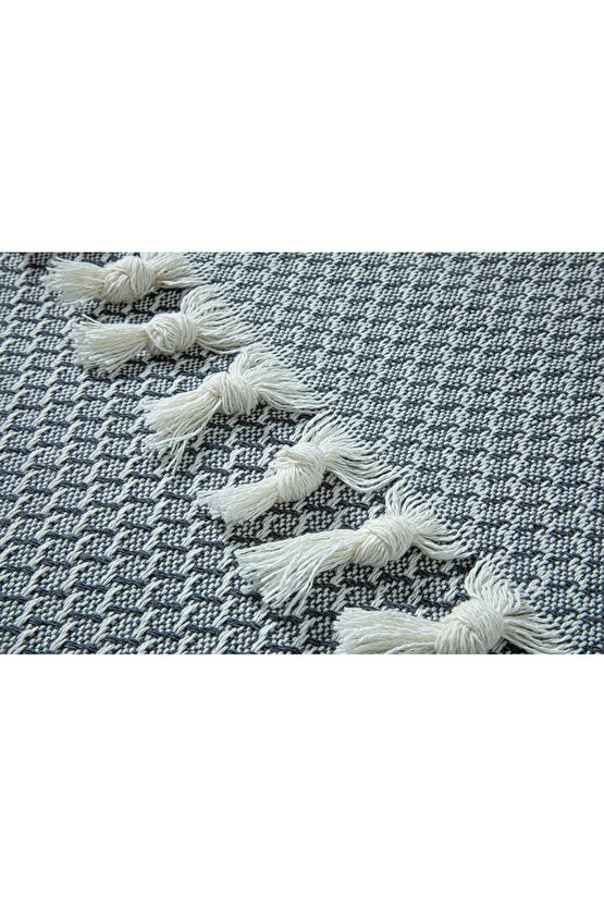 Willow Dokuma Tek Kişilik Yatak Örtüsü Takımı 160x240 Cm Gri