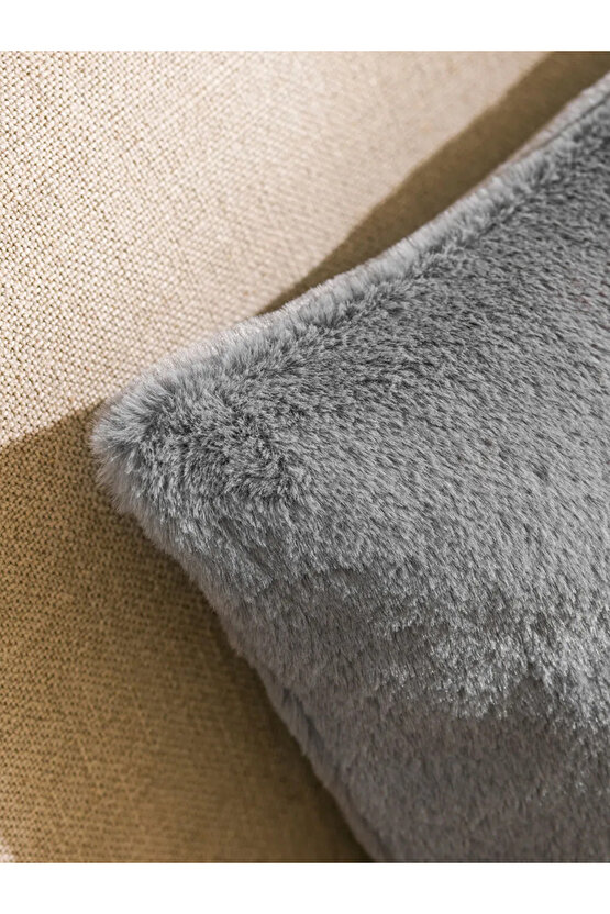 LCW HOME Bej Kürklü Kırlent Kılıfı 45x45 Cm