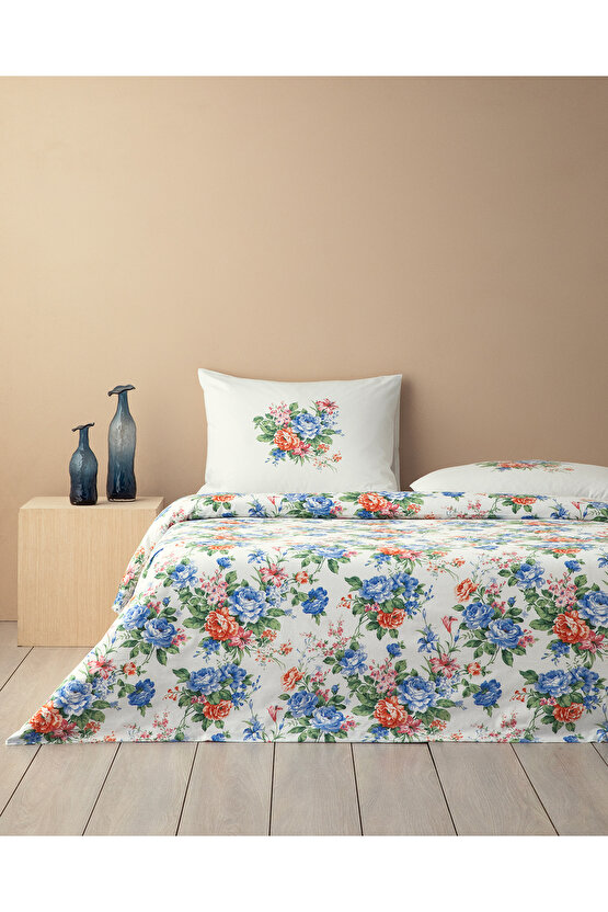 Rose Romance Çift Kişilik Nevresim Seti Mavi